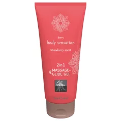   HOT - Shiatsu 2 en 1 aroma de fresa - lubricante para masaje - fresa (200 ml)