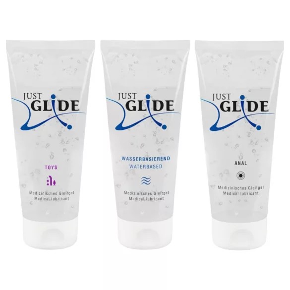 Just Glide - lubricante íntimo - set 3x200ml - base agua