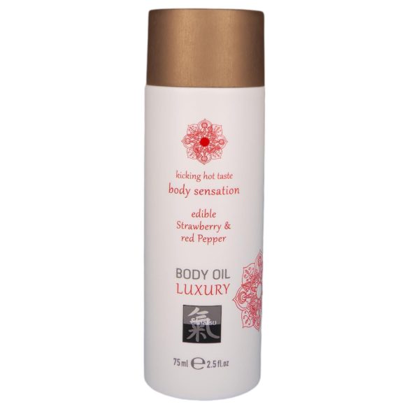 Aceite masaje comestible - Fresa y pimienta roja (75ml)