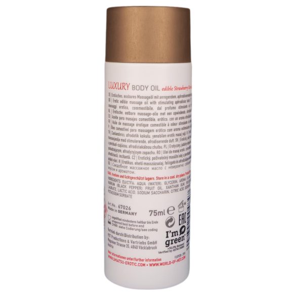 Shiatsu Luxury - aceite de masaje comestible - fresa y pimienta roja - 75ml