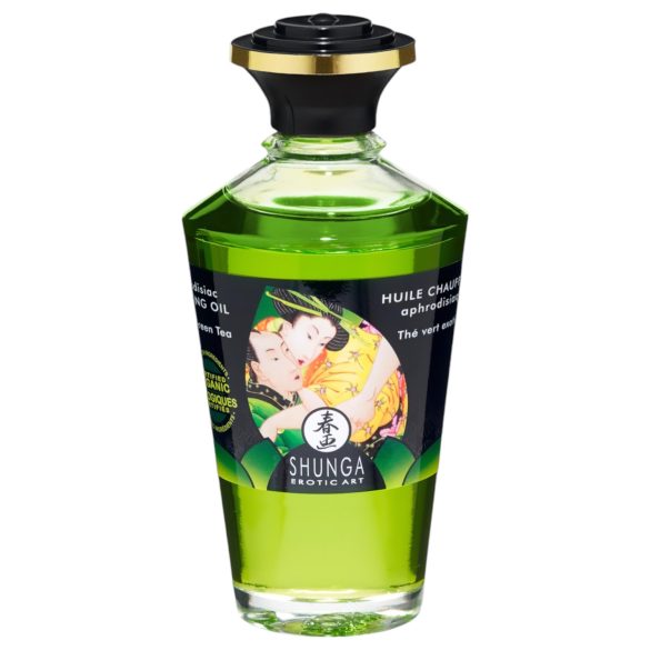 Shunga - aceite de masaje efecto calor - té verde - 100 ml