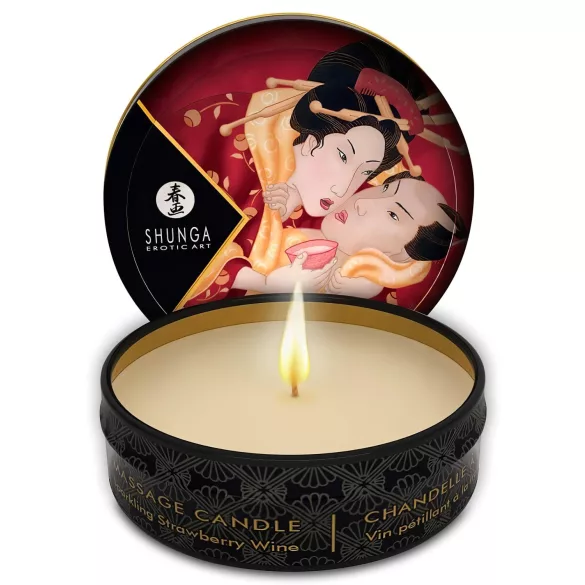 Shunga - vela de masaje - aroma fresa - 30 ml