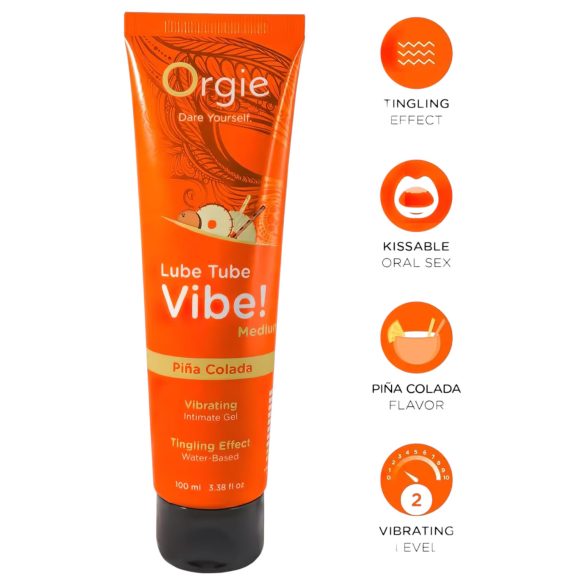 Orgie - lubricante íntimo efecto vibrador - sabor piña colada - 100ml