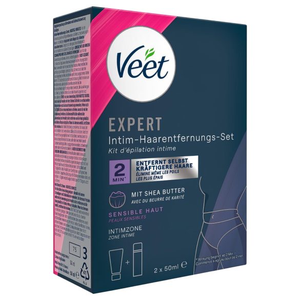 Veet - crema depilatoria íntima y espuma hidratante para mujer (2 x 50 ml)