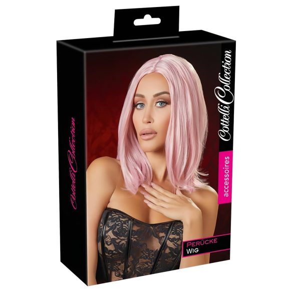 Peluca bob media melena (rosado)