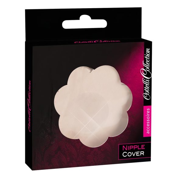 Cubrepezones florales Cottelli - 12 piezas naturales