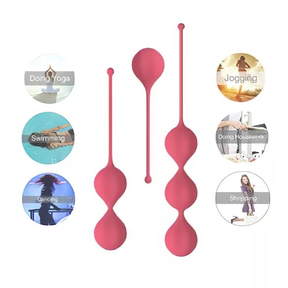 Cotoxo Belle - Set de bolas chinas 3 piezas - silicona roja