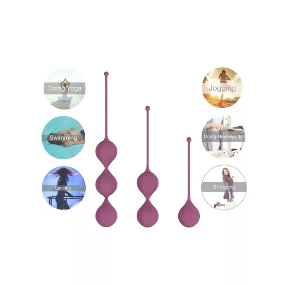 Cotoxo Belle - Set de bolas chinas 3 piezas - silicona violeta