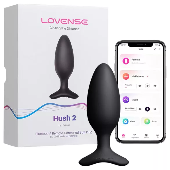 Lovense Hush 2 S - Vibrador anal controlado por app (38 mm, negro)