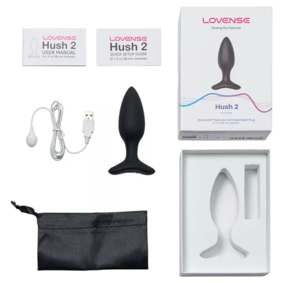 Lovense Hush 2 S - Vibrador anal controlado por app (38 mm, negro)