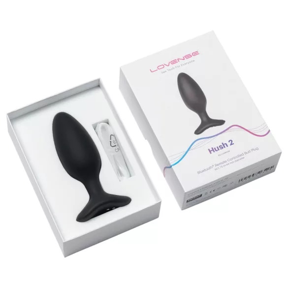 Lovense Hush 2 M - Vibrador anal controlado por app (45 mm, negro)