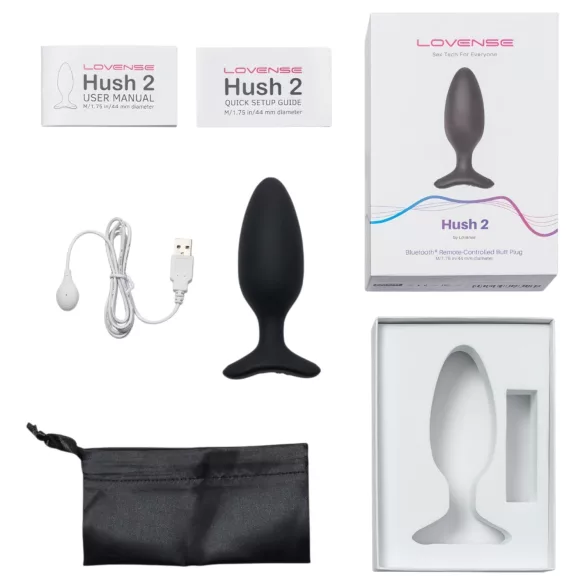 Lovense Hush 2 M - Vibrador anal controlado por app (45 mm, negro)