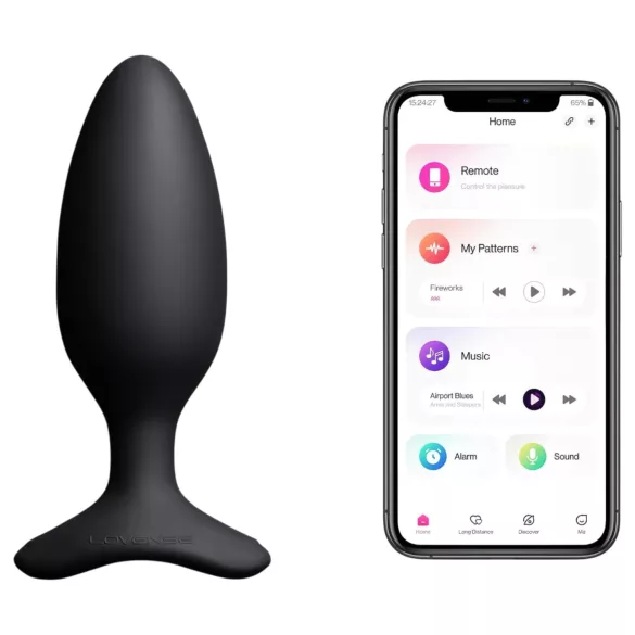 Lovense Hush 2 M - Vibrador anal controlado por app (45 mm, negro)