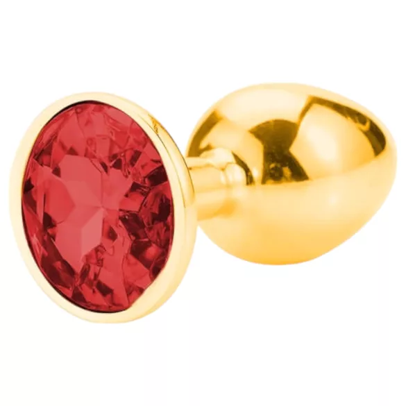 Sunfo - plug anal metálico - joya roja - dorado