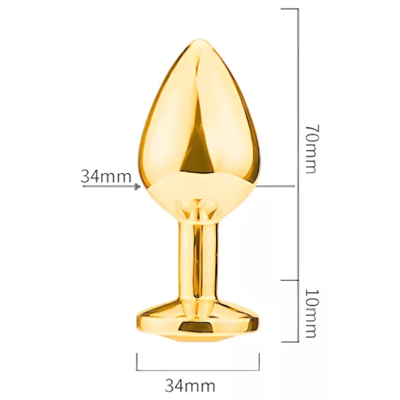 Sunfo - plug anal metálico - joya roja - dorado