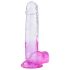 Dildo Con Ventosa Y Testículos 22cm Transp. Lila