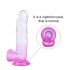 Dildo Con Ventosa Y Testículos 22cm Transp. Lila