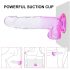 Dildo Con Ventosa Y Testículos 22cm Transp. Lila