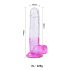 Dildo Con Ventosa Y Testículos 22cm Transp. Lila