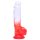 Sunfo - Dildo con ventosa y testículos 21cm (transparente-rojo)