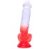 Sunfo - Dildo con ventosa y testículos 21cm (transparente-rojo)
