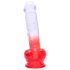 Sunfo - Dildo con ventosa y testículos 21cm (transparente-rojo)