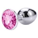Sunfo - plug anal metálico - joya rosa - color plata