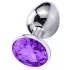 Sunfo - plug anal metálico - piedra lila - color plata