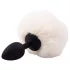 Sunfo - plug anal con cola de conejo - silicona - negro y blanco
