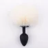 Sunfo - plug anal con cola de conejo - silicona - negro y blanco