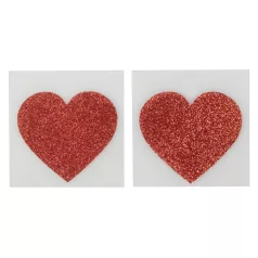 Pegatinas brillantes para pezones - corazón
