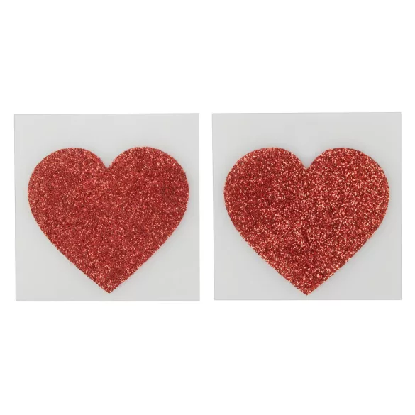 Pegatinas brillantes para pezones - corazón