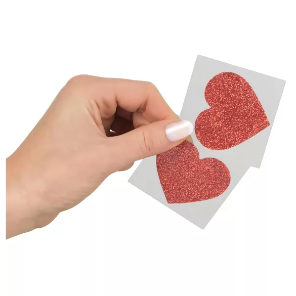 Pegatinas brillantes para pezones - corazón
