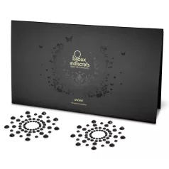Pezoneras adhesivas con diamantes brillantes (negras)
