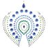 Conjunto de joyas íntimas con diamantes brillantes - 3 piezas (azul)