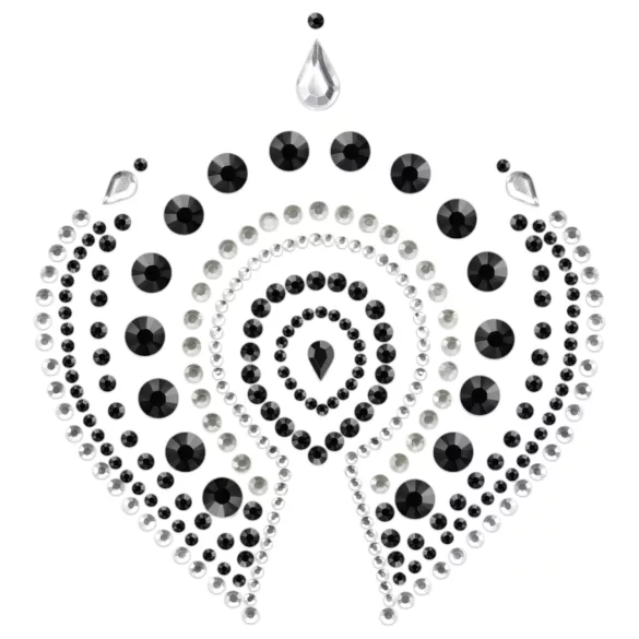 Set de joyas íntimas con diamantes brillantes - 3 piezas (negro)
