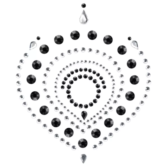Set de joyas íntimas con diamantes brillantes - 3 piezas (negro)