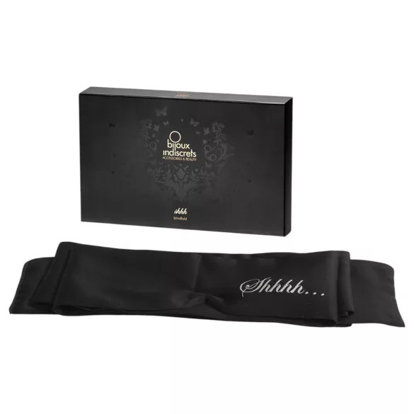 Bijoux Indiscrets Shhh Antifaz - pañuelo de bondage de satén prémium (negro)