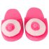 Pantuflas de peluche rosa - forma de seno