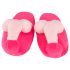 Zapatillas de peluche rosa con forma de pene
