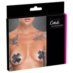 Cottelli - adhesivo pezones con strass en X - negro