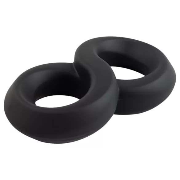 Pulselock Taur - doble anillo para pene y testículos (negro) - 20 mm