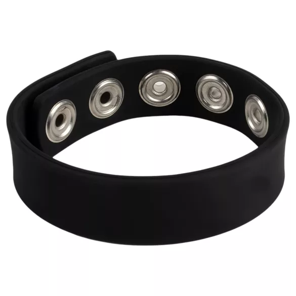 Pulselock Forge - anillo para el pene de silicona ajustable con broches (negro) - 228 mm