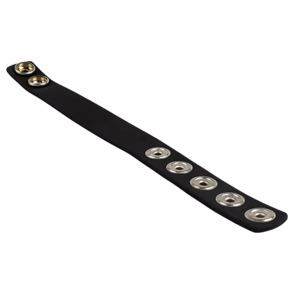 Pulselock Forge - anillo para el pene de silicona ajustable con broches (negro) - 228 mm
