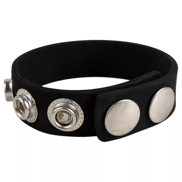 Pulselock Forge - anillo para el pene de silicona ajustable con broches (negro) - 228 mm