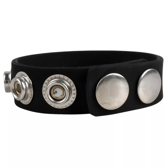 Pulselock Forge - anillo para el pene de silicona ajustable con broches (negro) - 228 mm
