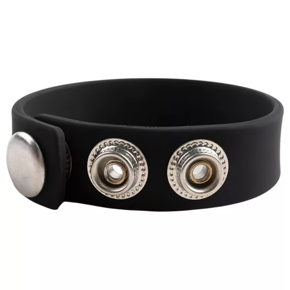 Pulselock Forge - anillo para el pene de silicona ajustable con broche (negro) - 200 mm