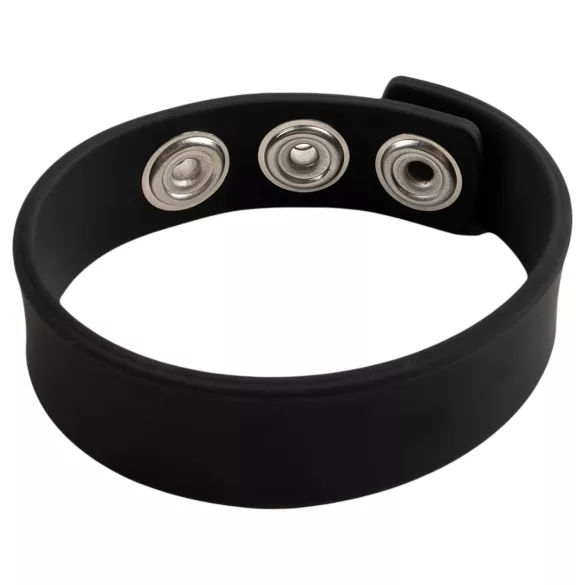 Pulselock Forge - anillo para el pene de silicona ajustable con broche (negro) - 200 mm