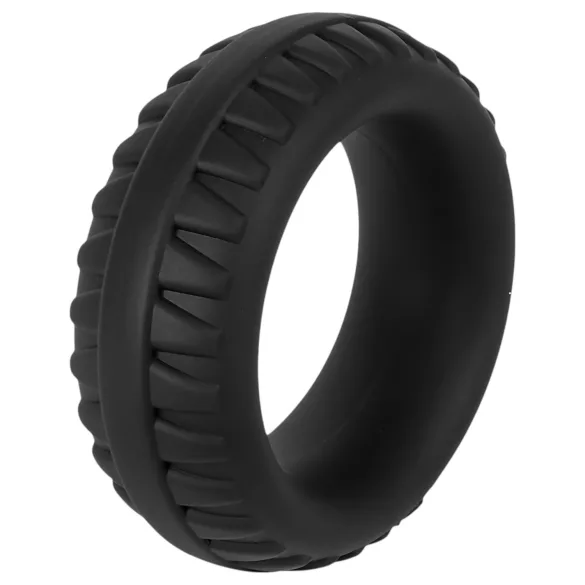 Pulselock Forge - anillo para el pene de silicona con diseño de neumático (negro) - 35 mm