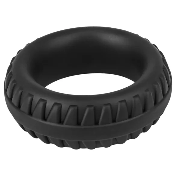 Pulselock Forge - anillo para el pene de silicona con diseño de neumático (negro) - 35 mm